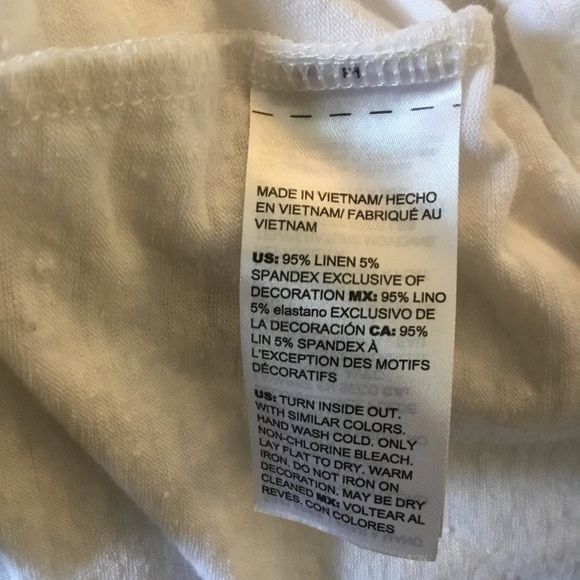 Chico’s Linen Embroidered White Top Size 2 (L) - Picture 6 of 6